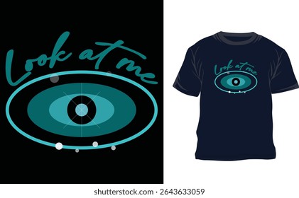 Este design atraente de T-shirt vetorial apresenta uma ilustração artística detalhada de um olho, perfeito para vestuário de moda e mercadoria gráfica. Trabalhado em formato EPS para fácil personalização 