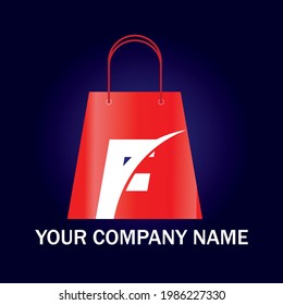 Este es un logo de F Letter para el negocio del ecommerce, tienda online, tienda online