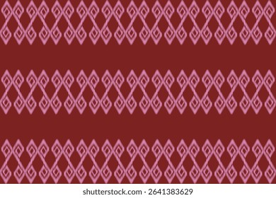 This fabric pattern features white diamond-shaped motifs in a symmetrical, repeating layout on a deep red background, inspired by traditional Thai design.
