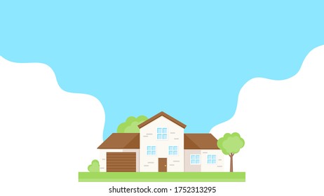 This is a facade of the house. Vector banner.