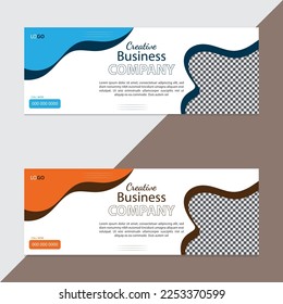 This is a Facebook cover page timeline web ad banner template with a photo place modern layout dark blue background and vivid shape and text design. It is a Social media cover for the Facebook cover.