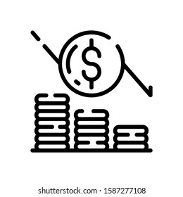 This is falldown price vector icon with white background