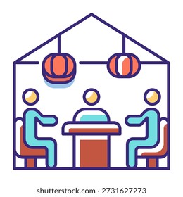 This Family Gathering icon is suitable for Lunar New Year.
