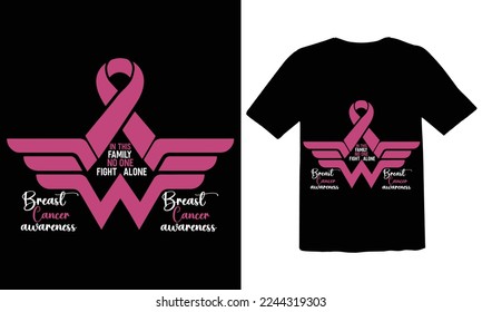 In this family no one fight alone Breast Cancer  T shirt Design File 