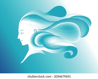 This is a fantastic picture of a woman looking sideways and smiling.