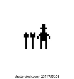 este es un icono de granja 1 bit estilo en píxeles con color negro y fondo blanco, este elemento es bueno para presentaciones, pegatinas, iconos, diseño de camisetas, activo de juego, logotipo y su proyecto.