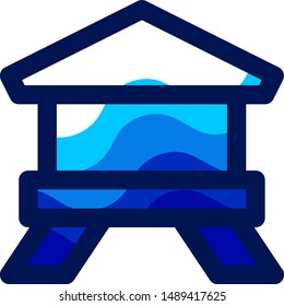 this is farm tower water flat icon