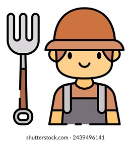 This Farmer icon is suitable for Profession, occupation, job, avatar, etc.
