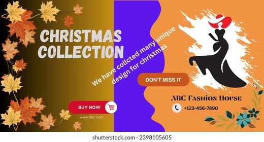 This is a fashion house banner for Christmas unique design collection.