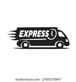 This fast courier delivery vehicle logo vector illustration showcases a sleek transport van with dynamic motion effects representing rapid shipping and professional logistics services. The modern black-and-white design uses bold typography and streamlined vehicle elements to communicate speed, reliability, and efficiency. Ideal for courier companies, transportation services, freight businesses, delivery applications, e-commerce branding, and logistics startups. The clean vector artwork is suitable for websites, mobile apps, advertising, social media, business cards, packaging, and commercial promotional materials. The motion-inspired style enhances the energetic visual appeal while maintaining a simple and recognizable logo structure. The versatile composition works well for modern corporate identities and transportation-related projects requiring a professional and memorable symbol. High-quality scalable vector formatting ensures excellent detail for both digital and print applications. This transportation logo effectively represents fast delivery services, secure shipping, and business professionalism with a bold contemporary design aesthetic.