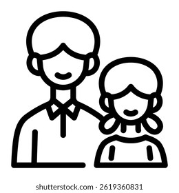 This Father with daughter icon is suitable for Family, Fathers Day, Family Day, etc