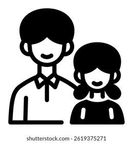 This Father with daughter icon is suitable for Family, Fathers Day, Family Day, etc