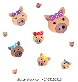 This is a female pig vector clip art - pattern