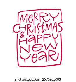 This is a festive greeting card design intended for joyous Christmas and New Year celebrations and events