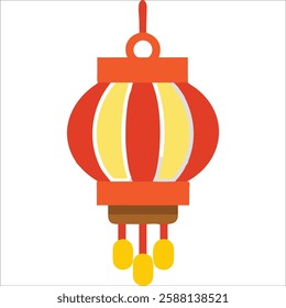 This festive red Chinese lantern icon is perfect for adding a touch of cultural flair to holiday cards and party invitations.