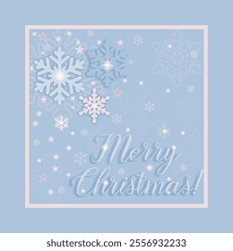 This festive square Christmas card with delicate snowflakes is perfect for expressing warm holiday wishes. Perfect for gift tags, seasonal greetings, decorative accents, scrapbooking, and winter craft
