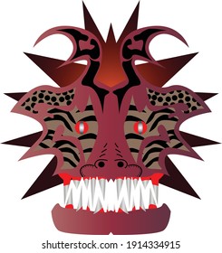 This is fictional dragon face. The myth creature.
