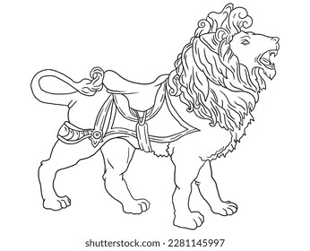 This fierce and majestic lion outline illustration is a must-have for any coloring book lover. With its intricate details and easy-to-color design, it's perfect for all ages