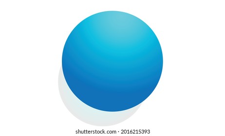 Esta es una figura de una bola azul y una sombra.