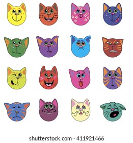 This figure with smiles in the form of cats. Painted directly on the tablet