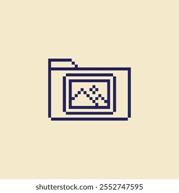 Este es el icono de archivo en estilo pixel art, este artículo es bueno para presentaciones, pegatinas, iconos, diseño de camiseta, activo de juego, logotipo y proyecto.