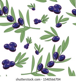This file represents a seamless pattern with olives and leaves