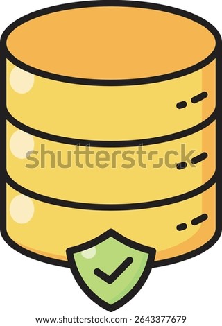 This filled database protection icon signifies secure data management, cybersecurity, and information safety. Excellent for illustrating robust digital security measures.