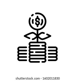 This is finance growth vector icon with white background