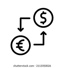 This is a finance-related icon that uses an outline style for your design projects