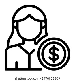 Este icono de asesor financiero es adecuado para consultoría financiera, contabilidad, economía, etc.