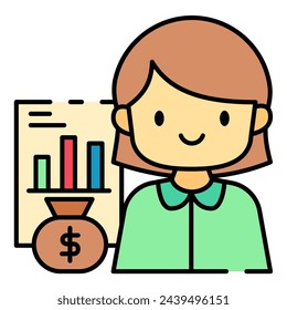 This Financier icon is suitable for Profession, occupation, job, avatar, etc.

