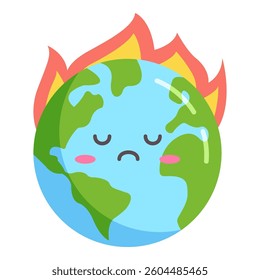 This Fire Earth illustration is suitable for Earth Day, Environment, etc.