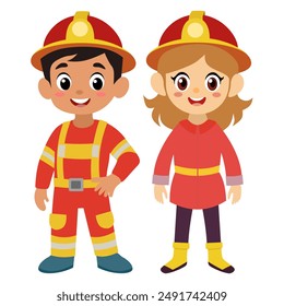 This is a fire fighter career vector consisting of male fire fighter and female fire fighter. Used to decorate or present various events.