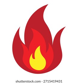 Este es un logotipo o icono de fuego que tiene tres capas, que se parece a un fuego ardiente.