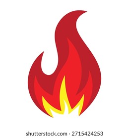 Se trata de un logotipo o icono de fuego con un diseño muy minimalista que consta de tres capas, que parece un fuego ardiente.