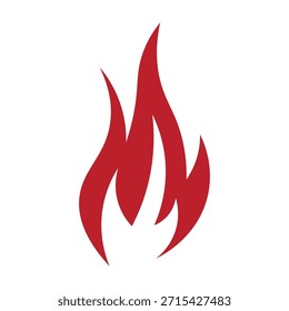 Este é um logotipo de fogo ou ícone com um design muito minimalista, assemelhando-se a uma chama em chamas.