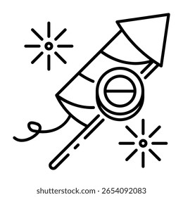 This Firecracker icon is suitable for Indonesia Independence Day, etc