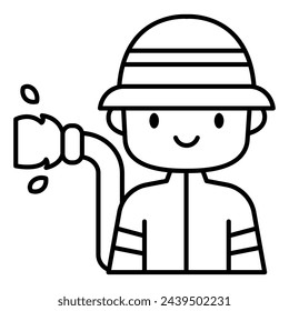 This Firefighter icon is suitable for Profession, occupation, job, avatar, etc.