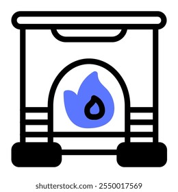 Dieses Kamin-Symbol eignet sich für Wintersaison, Feiertage, Weihnachten usw.