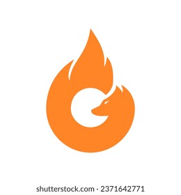 This is a fire-shaped fox logo. This logo is suitable for businesses or companies in the heating sector