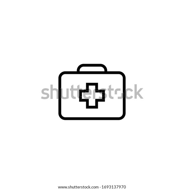 This First Aid Box icon is in Line style available to\
download as EPS 10