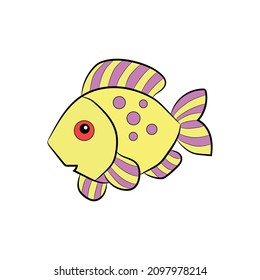 This is Fish clipart. Digitally drawing and colored and downloading easily. Anyone can change colors with their own skills.