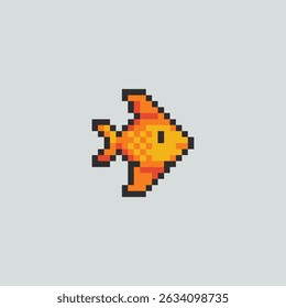 Dit is een vis icoon in pixel art met kleurrijke kleur, dit item is goed voor presentaties, stickers, pictogrammen, T-shirt ontwerp, game asset, logo en project.