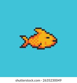 Dit is een vis icoon in pixel art met kleurrijke kleur, dit item is goed voor presentaties, stickers, pictogrammen, T-shirt ontwerp, game asset, logo en project.