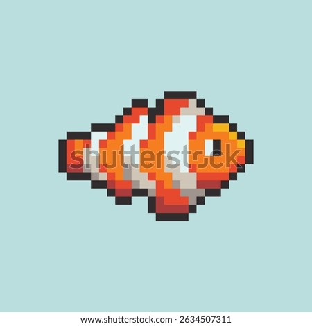 this is fish icon in pixel art with colorful color,this item good for presentations,stickers, icons, t shirt design,game asset,logo and project.
