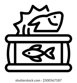 This Fish and tuna can icon is suitable for Groceries, Shopping, Ecommerce, etc.