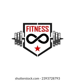 This fitness training logo seamlessly blends a barbell with the infinite symbol. It symbolizes boundless strength, endurance, and perpetual growth.