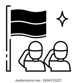 This Flag ceremony icon is suitable for Indonesia Independence Day, etc