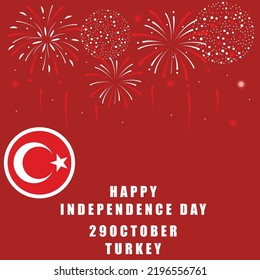 this is a flag of turkey and firework for republic day of turkey 