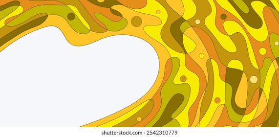 This flat, abstract illustration features a lively mix of bold, colorful shapes and patterns, creating a visually dynamic background. With a random arrangement of geometric and organic forms.